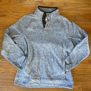 Sonoma Gray Turtleneck Sweater Quarter Button for Men